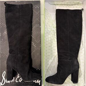 Sam Edelman Women’s Black Suede Knee-High Boots